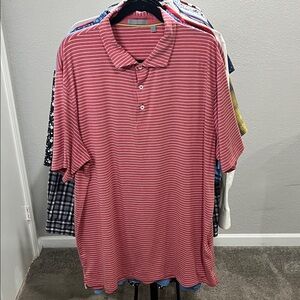 Classic Striped Polo Shirt in Red